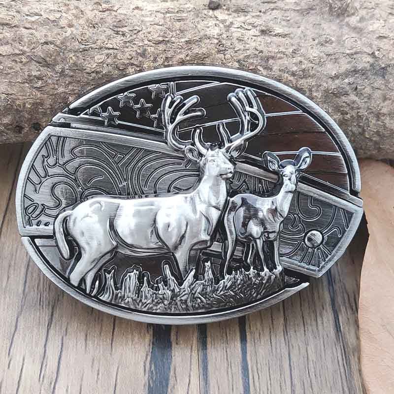 Metal Oval Cowboy Belt Buckle
