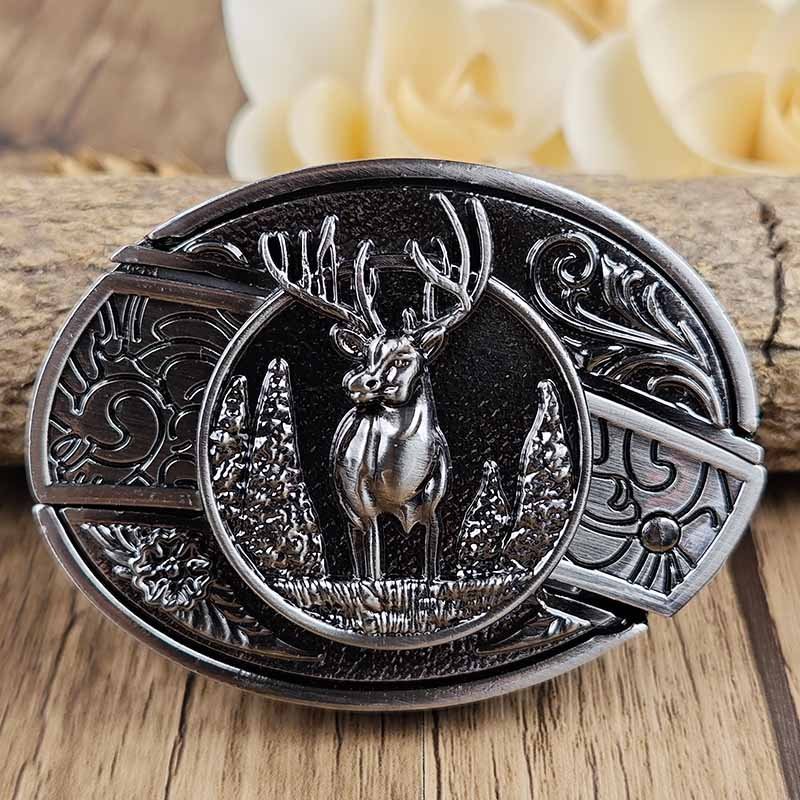 Metal Oval Cowboy Belt Buckle