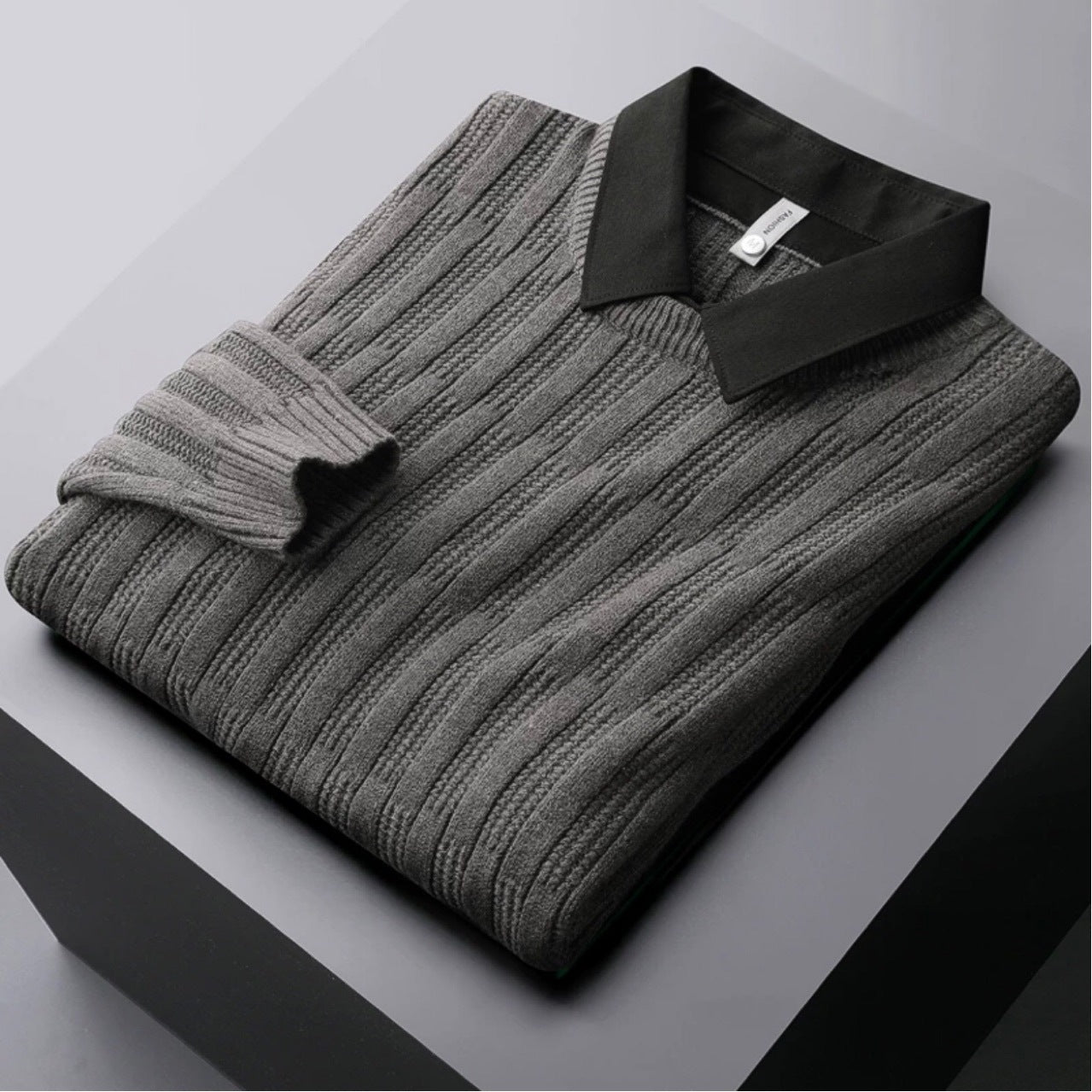 Image of Miles | Men's Collared Textured Sweater