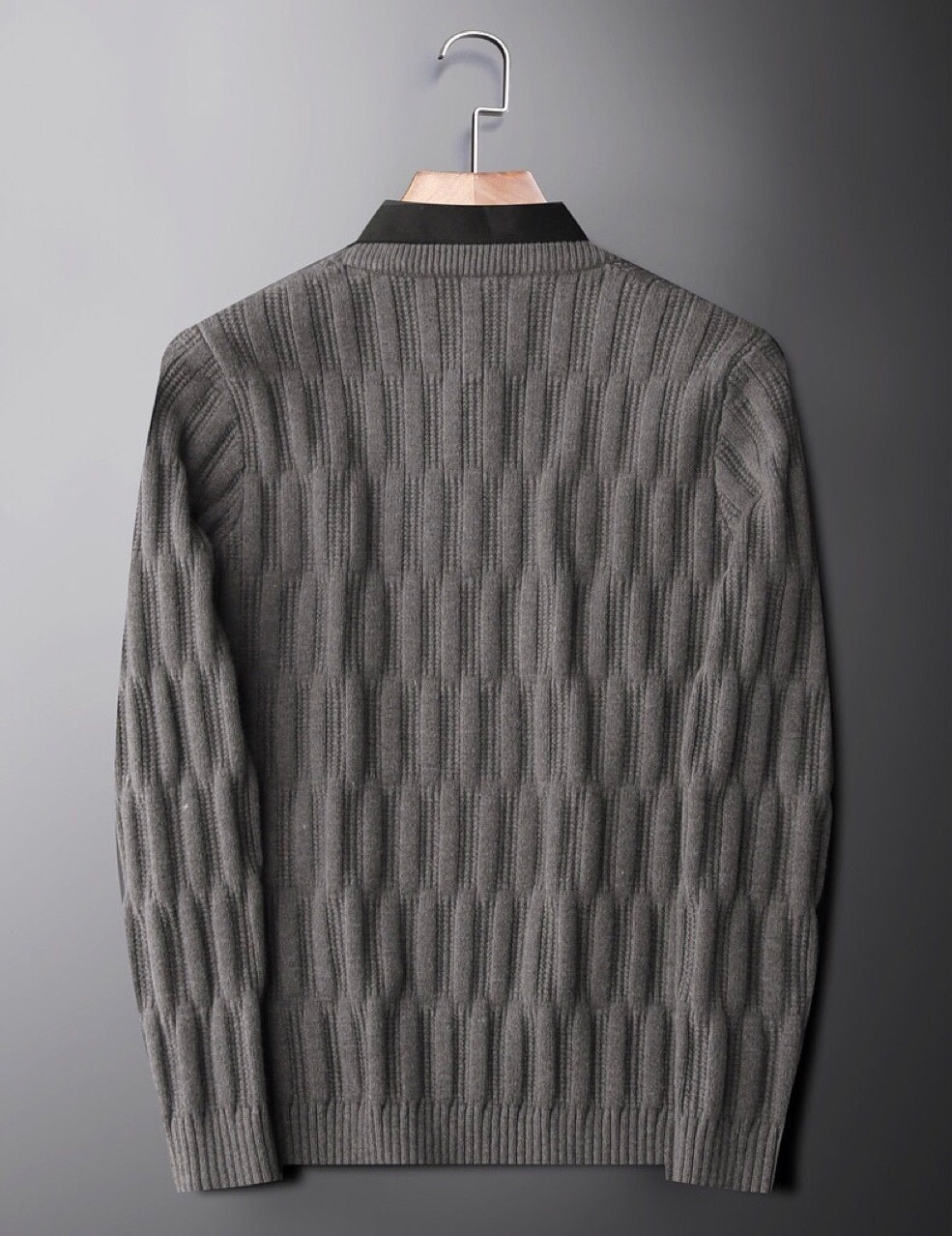 Image of Miles | Men's Collared Textured Sweater
