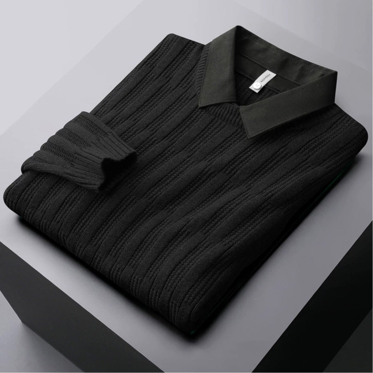 Image of Miles | Men's Collared Textured Sweater