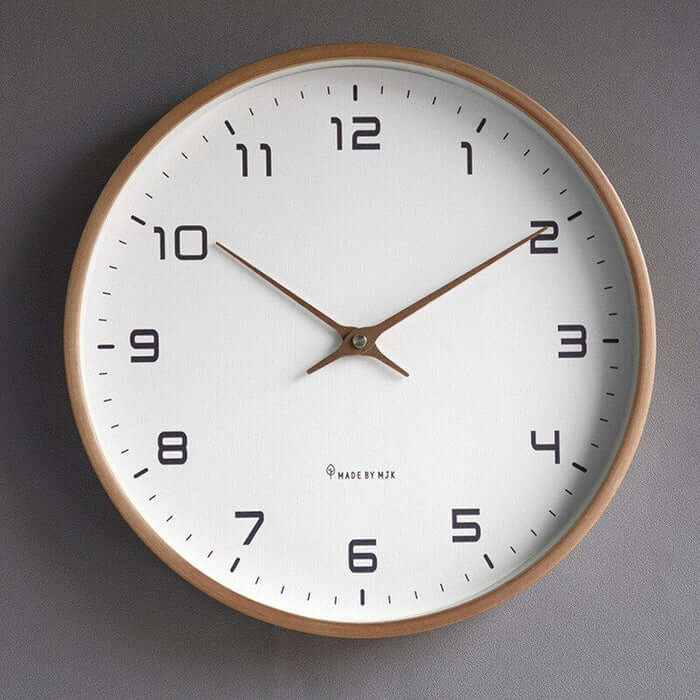 Minimalist Scandinavian Wall Clock in Wood