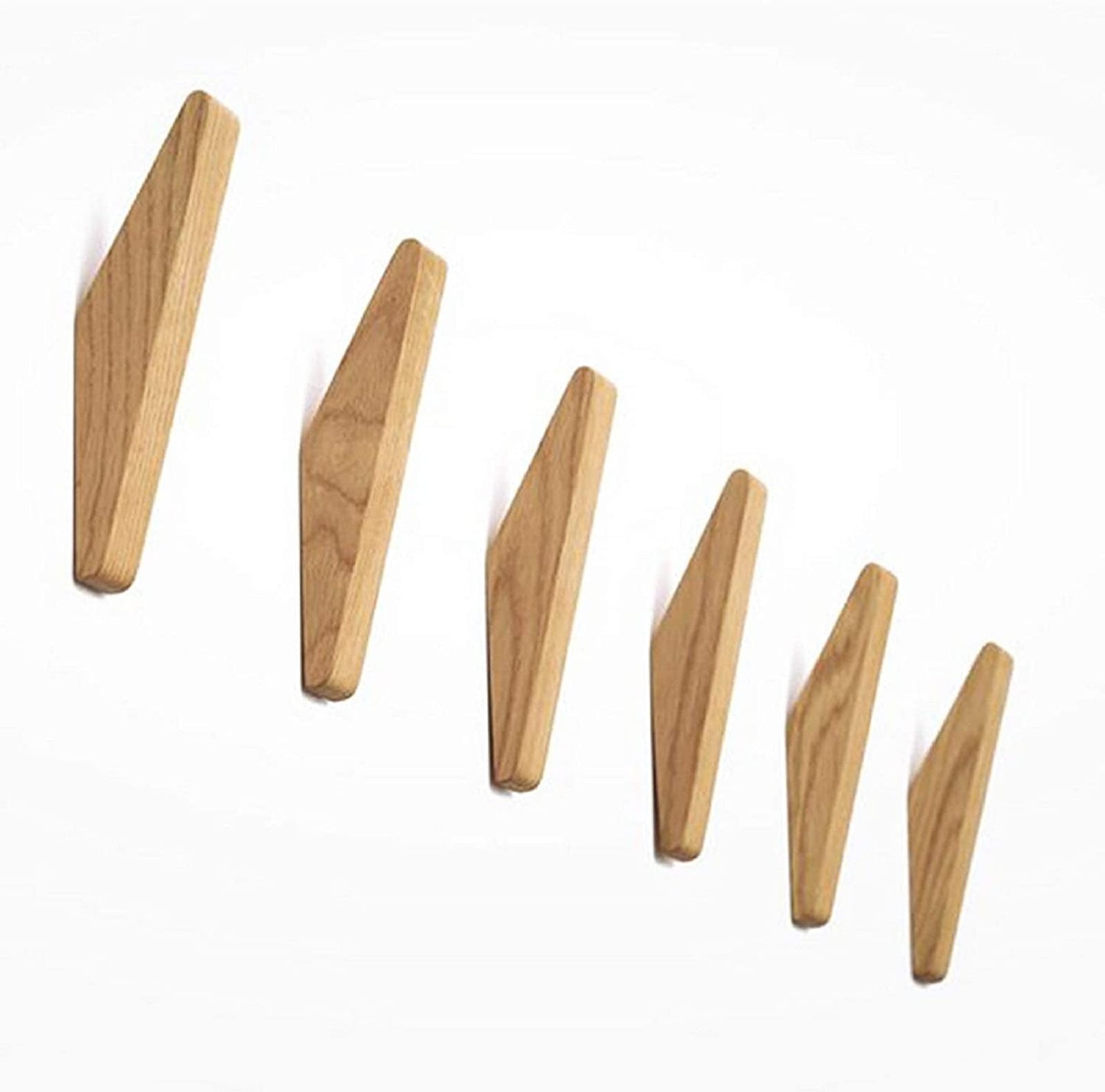 Minimalist Wooden Wall Hooks for the Home – Set of 6