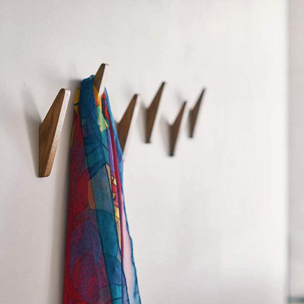 Minimalist Wooden Wall Hooks for the Home – Set of 6