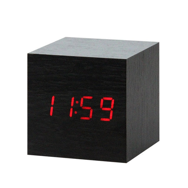 Minimalistic Digital LED Alarm Clock with Voice Control