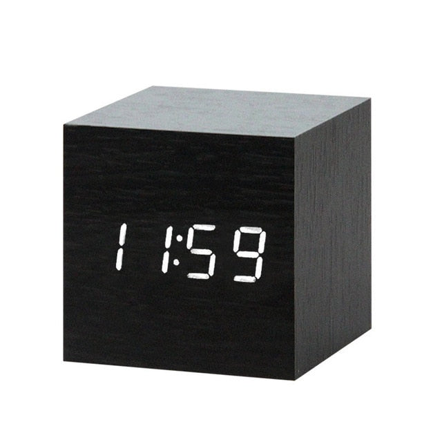 Minimalistic Digital LED Alarm Clock with Voice Control