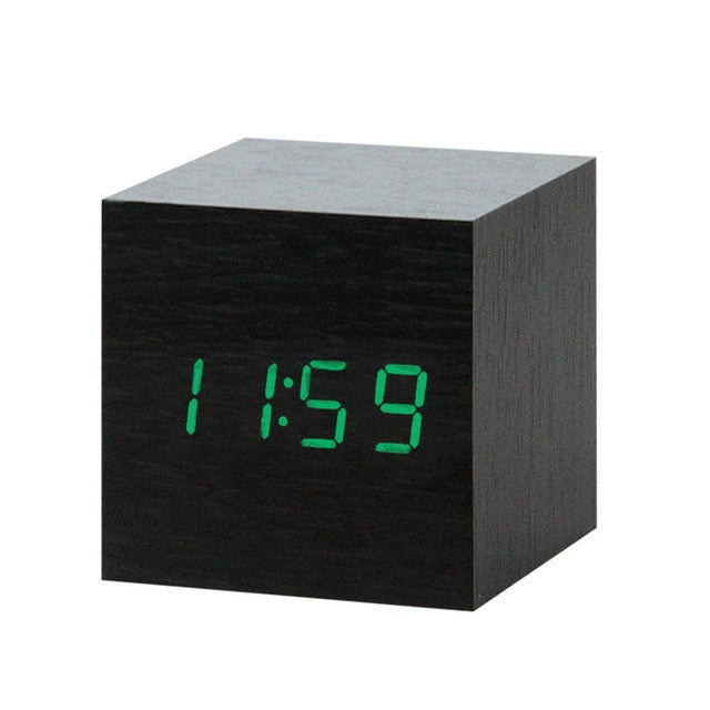 Minimalistic Digital LED Alarm Clock with Voice Control