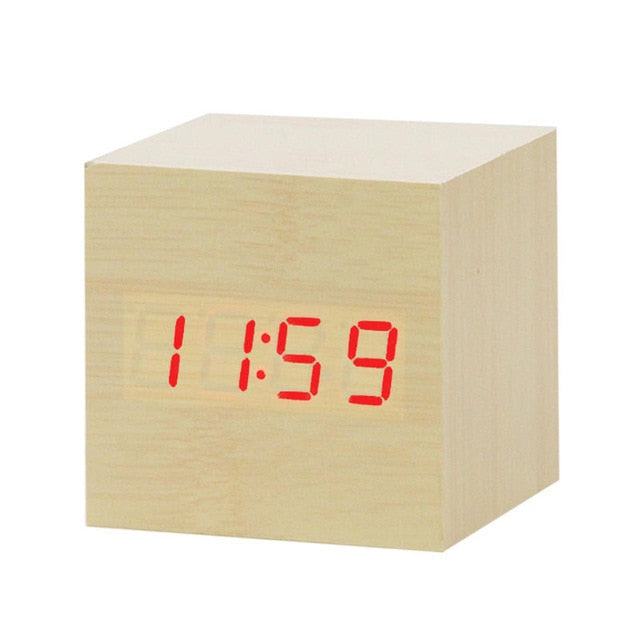 Minimalistic Digital LED Alarm Clock with Voice Control