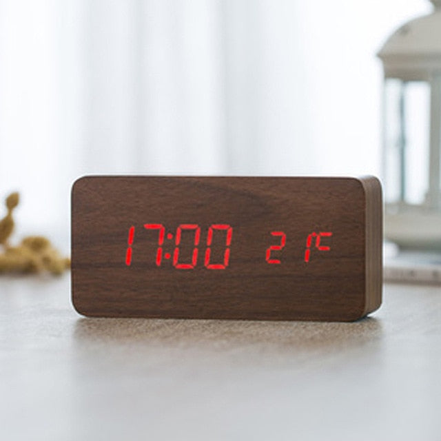 Minimalistic Digital LED Alarm Clock with Voice Control
