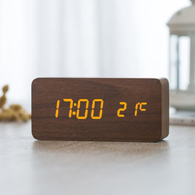 Minimalistic Digital LED Alarm Clock with Voice Control