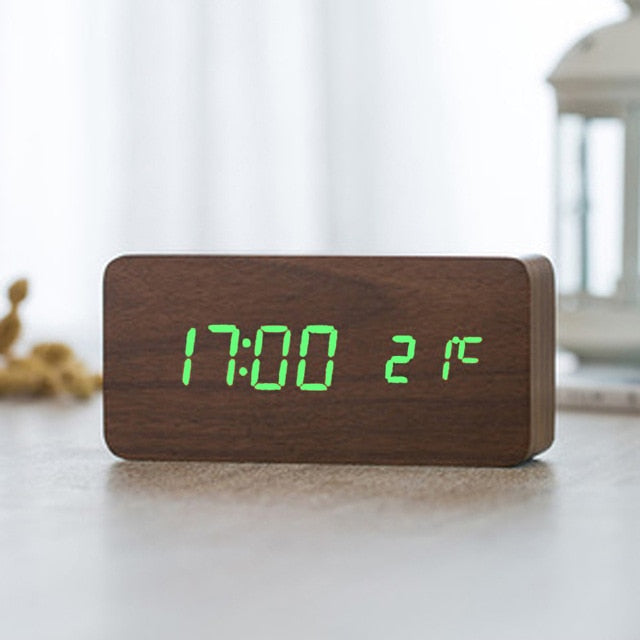Minimalistic Digital LED Alarm Clock with Voice Control