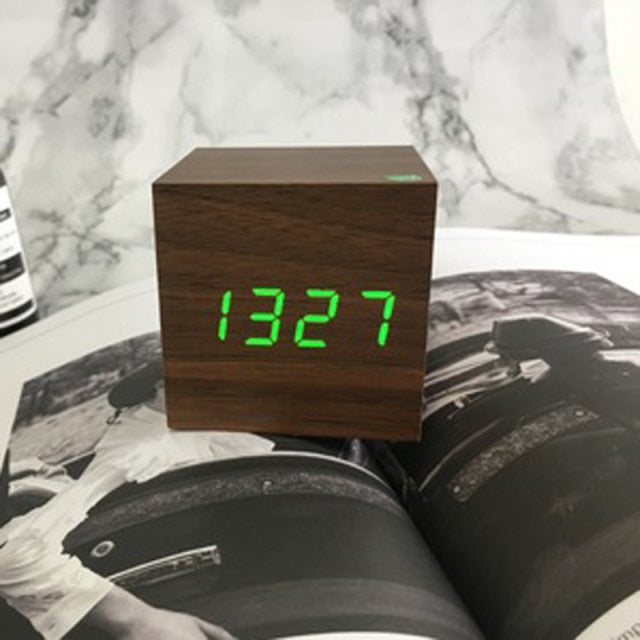 Minimalistic Digital LED Alarm Clock with Voice Control