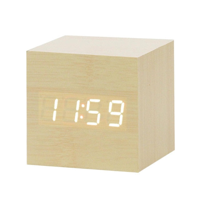Minimalistic Digital LED Alarm Clock with Voice Control