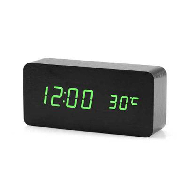 Minimalistic Digital LED Alarm Clock with Voice Control