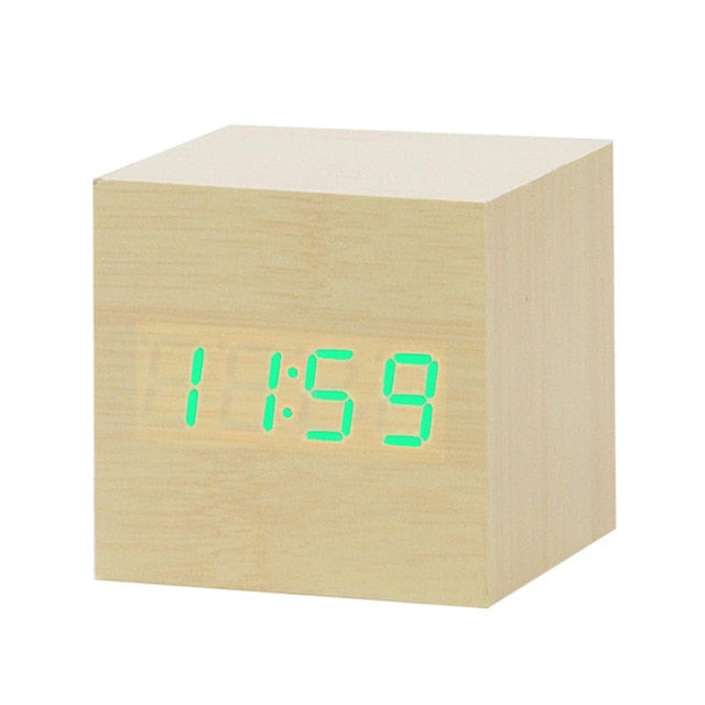 Minimalistic Digital LED Alarm Clock with Voice Control