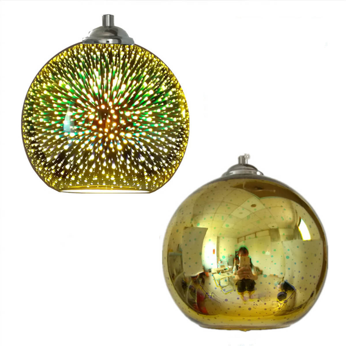 Modern Creative 3D Colorful Firework Glass 1-Light Dome Pendant Lamp