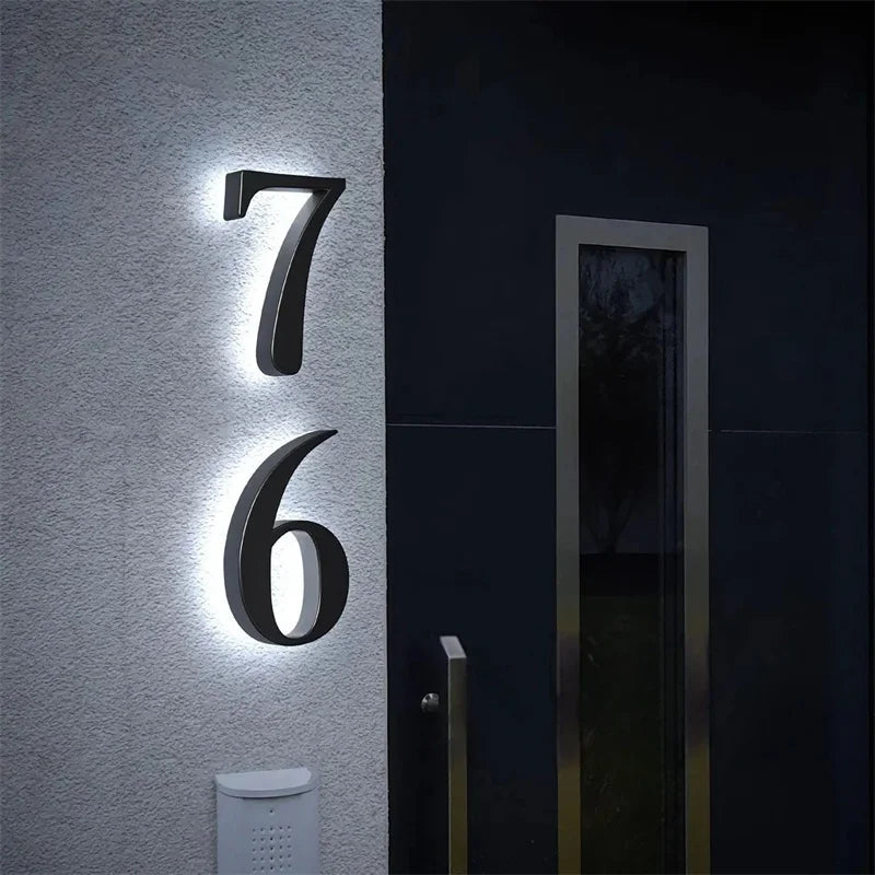 Modern LED House Numbers for Outdoors