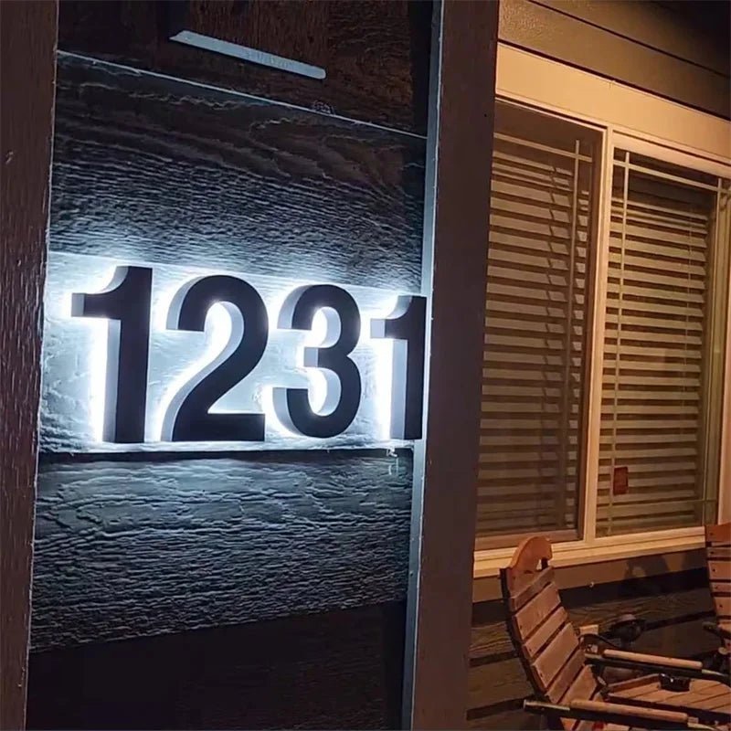 Modern LED House Numbers for Outdoors