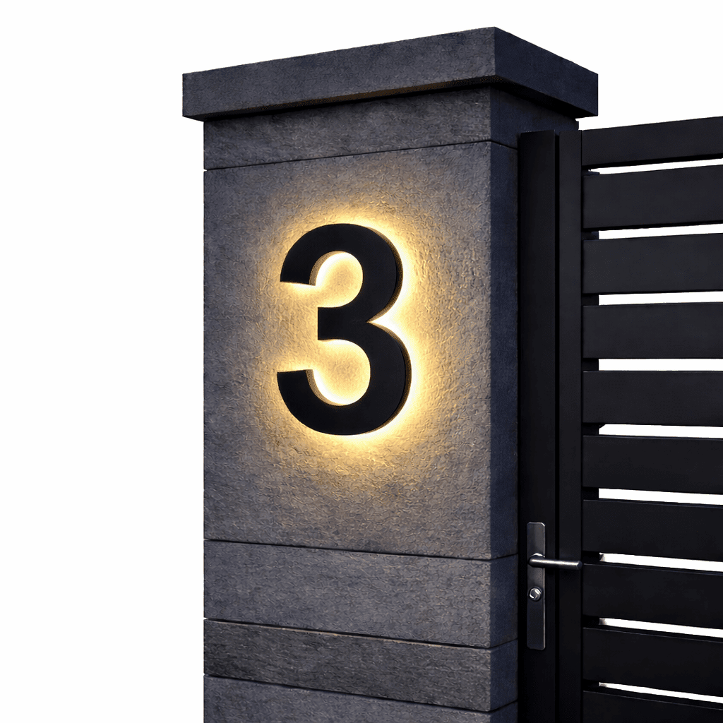 Modern LED House Numbers for Outdoors
