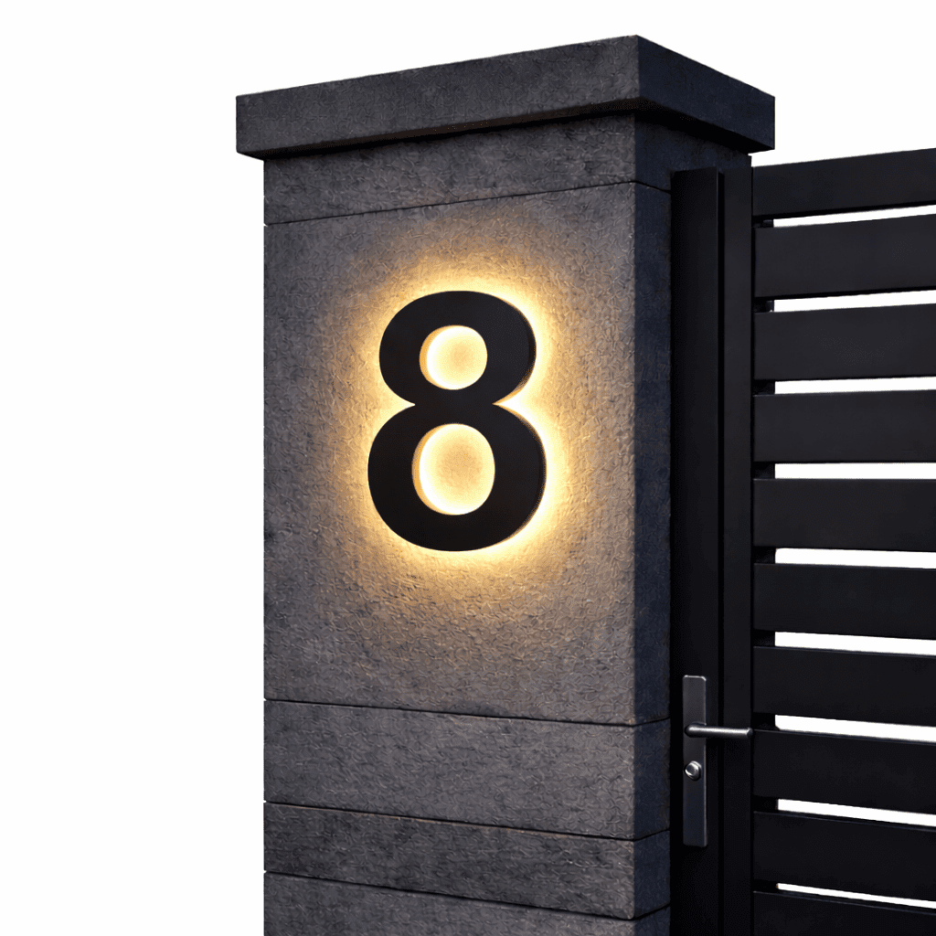 Modern LED House Numbers for Outdoors