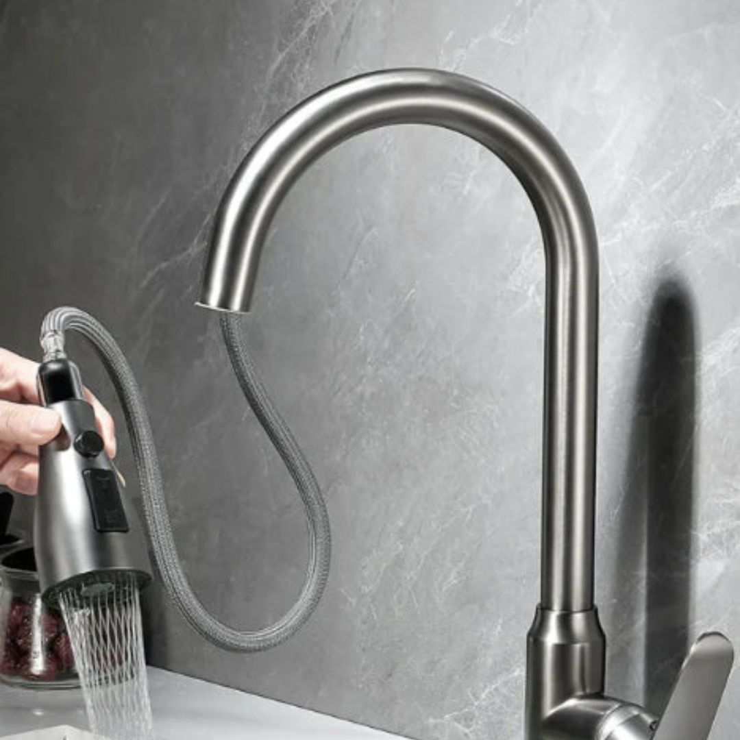 Modern Pull-Out Kitchen Faucet with Single Handle
