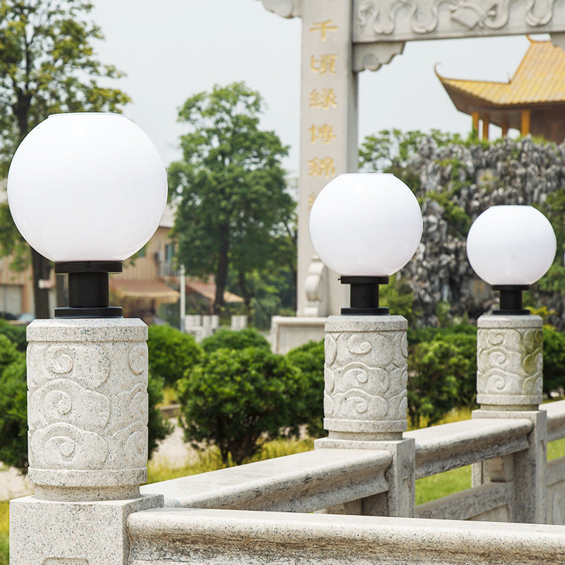 Modern Stainless Steel Globe Fence Post Light Fixtures