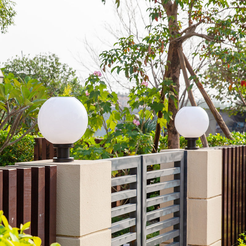 Modern Stainless Steel Globe Fence Post Light Fixtures