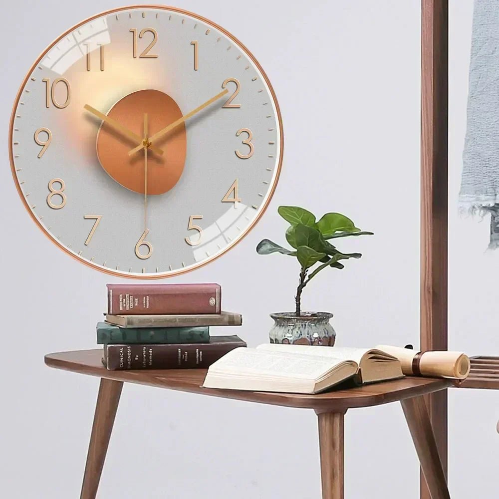 Modern Wall Clock 30 cm with Silent Mechanism – Minimalist Wall Clock for Living Room and Office