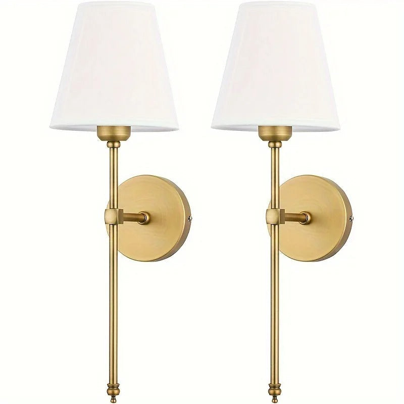 Modern Wireless Battery Operated Wall Sconce Lights - Set of 2