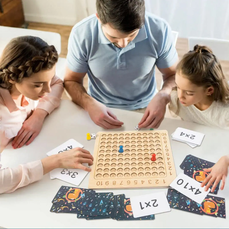 Montessori Multiplication Board Game in Wood