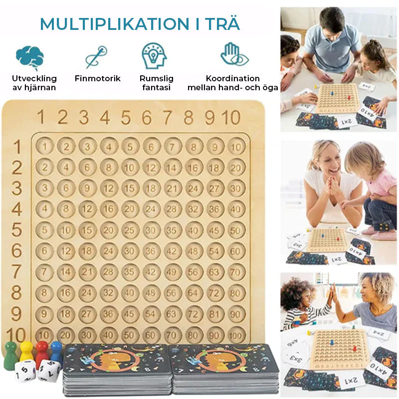 Montessori Multiplication Board Game in Wood