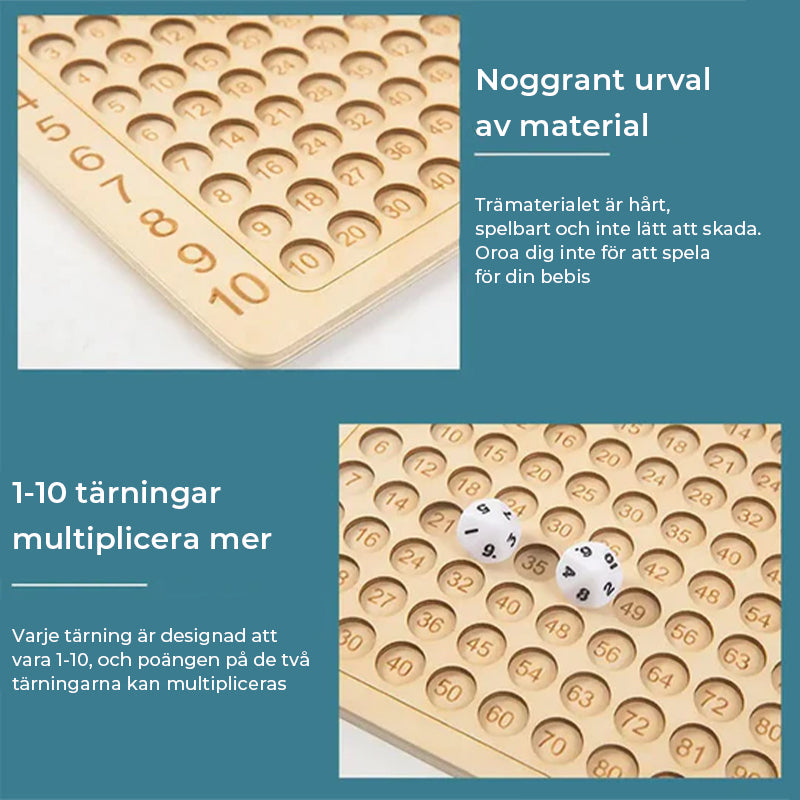 Montessori Multiplication Board Game in Wood