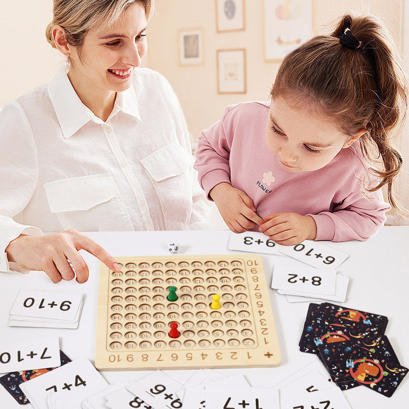 Montessori Multiplication Board Game in Wood