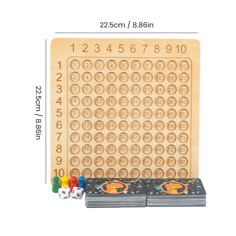 Montessori Multiplication Board Game in Wood