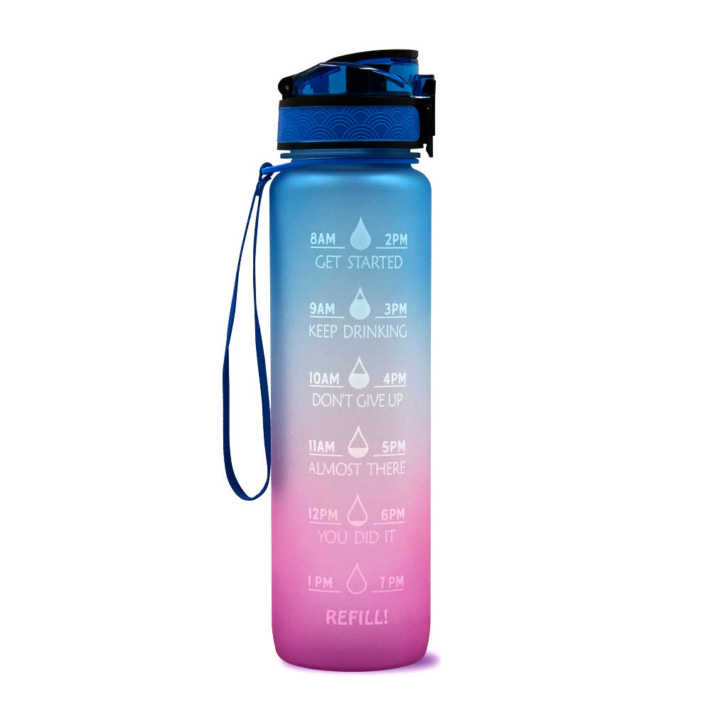 Motivational Water Bottle 1L with Time Tracker – Perfect for Hydration at Work and During Workouts