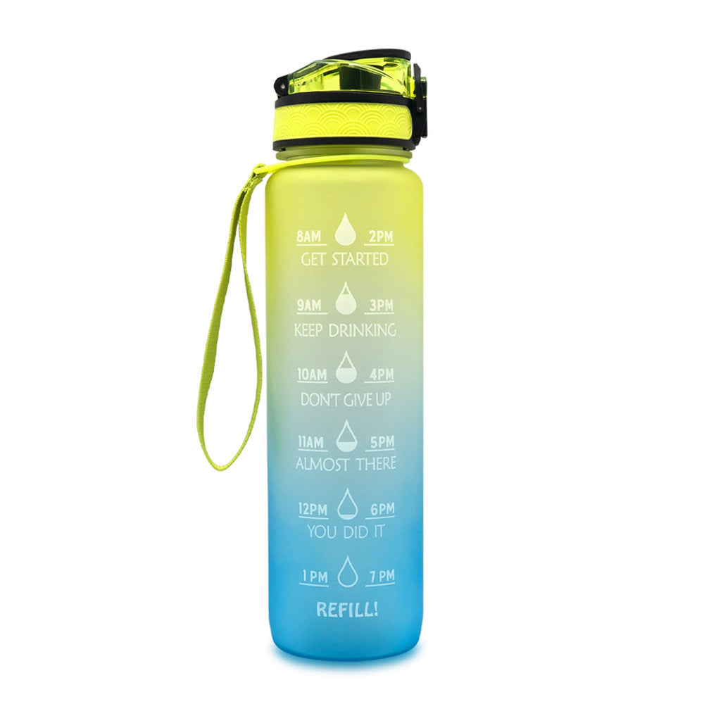 Motivational Water Bottle 1L with Time Tracker – Perfect for Hydration at Work and During Workouts