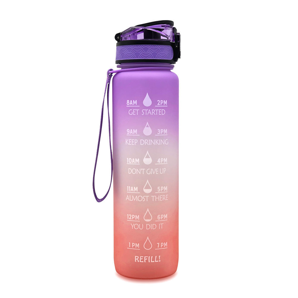 Motivational Water Bottle 1L with Time Tracker – Perfect for Hydration at Work and During Workouts