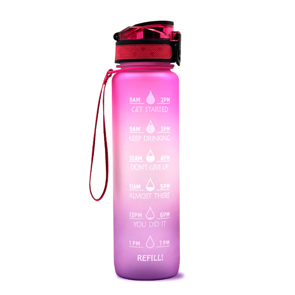 Motivational Water Bottle 1L with Time Tracker – Perfect for Hydration at Work and During Workouts