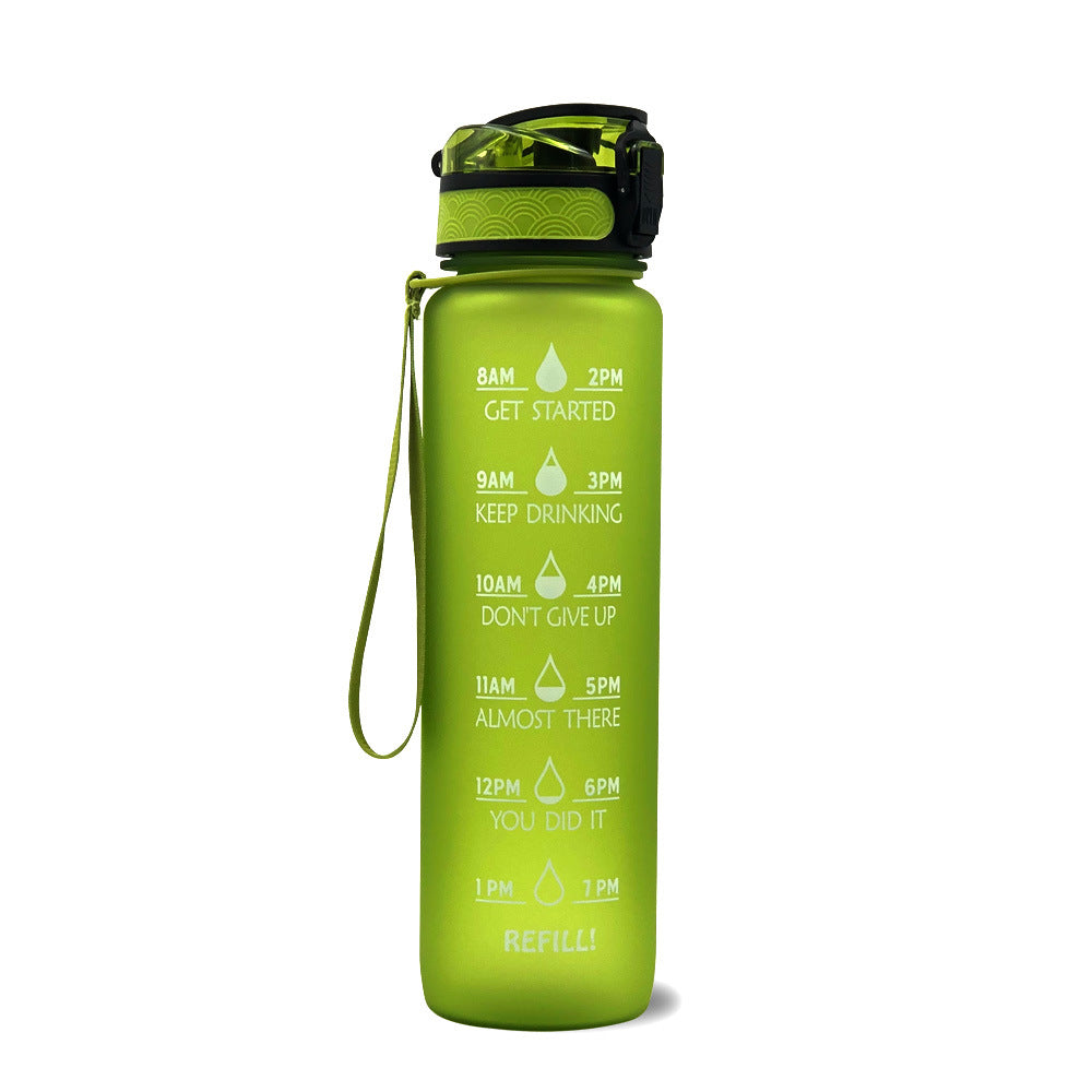 Motivational Water Bottle 1L with Time Tracker – Perfect for Hydration at Work and During Workouts