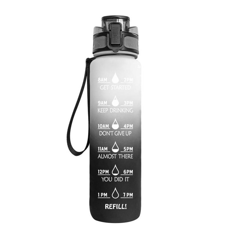 Motivational Water Bottle 1L with Time Tracker – Perfect for Hydration at Work and During Workouts