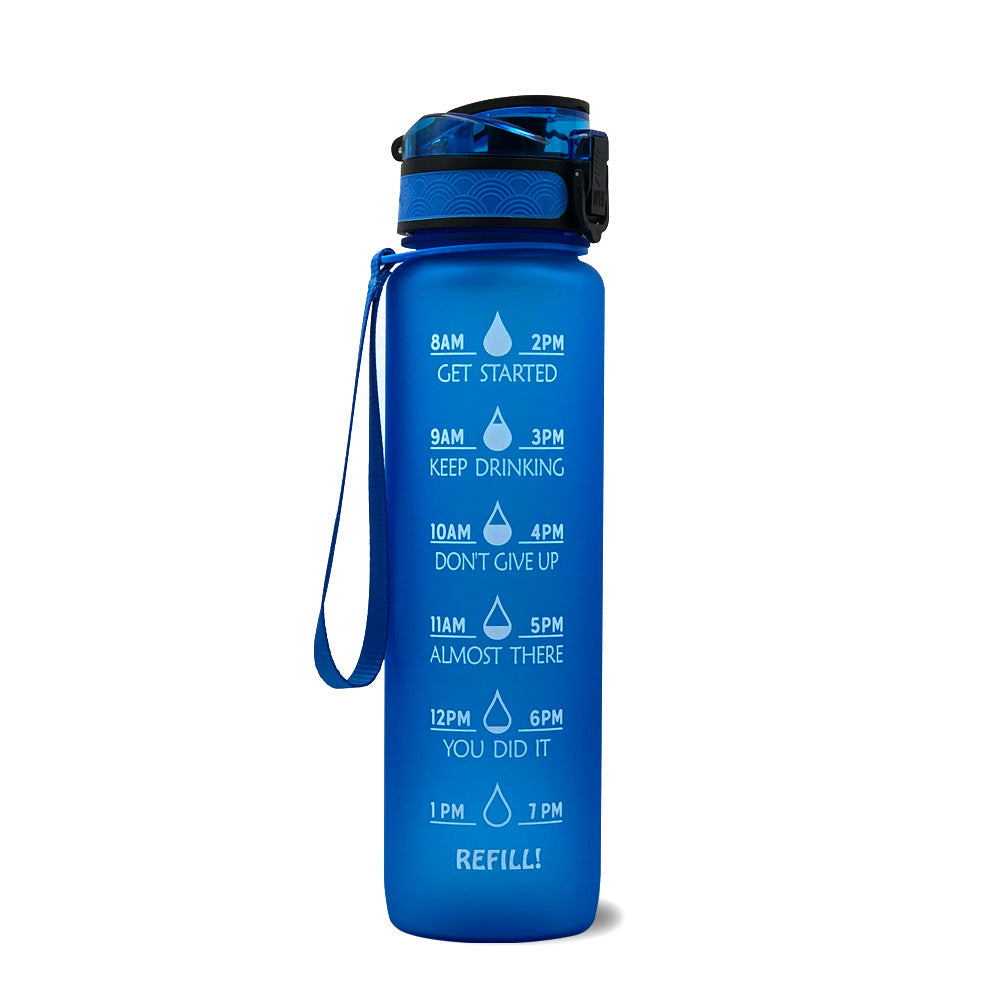 Motivational Water Bottle 1L with Time Tracker – Perfect for Hydration at Work and During Workouts