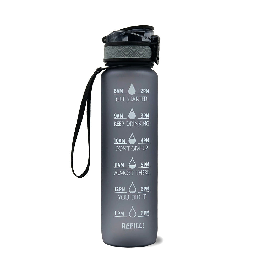 Motivational Water Bottle 1L with Time Tracker – Perfect for Hydration at Work and During Workouts
