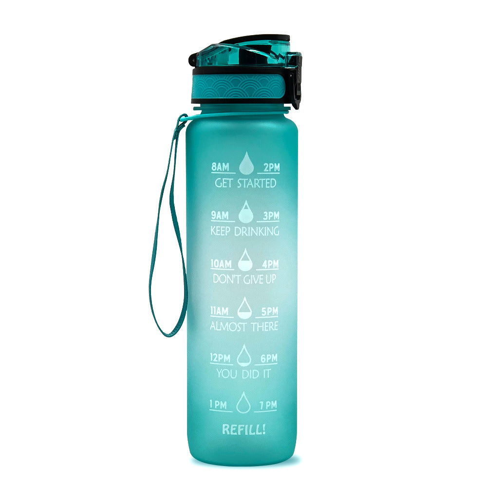 Motivational Water Bottle 1L with Time Tracker – Perfect for Hydration at Work and During Workouts