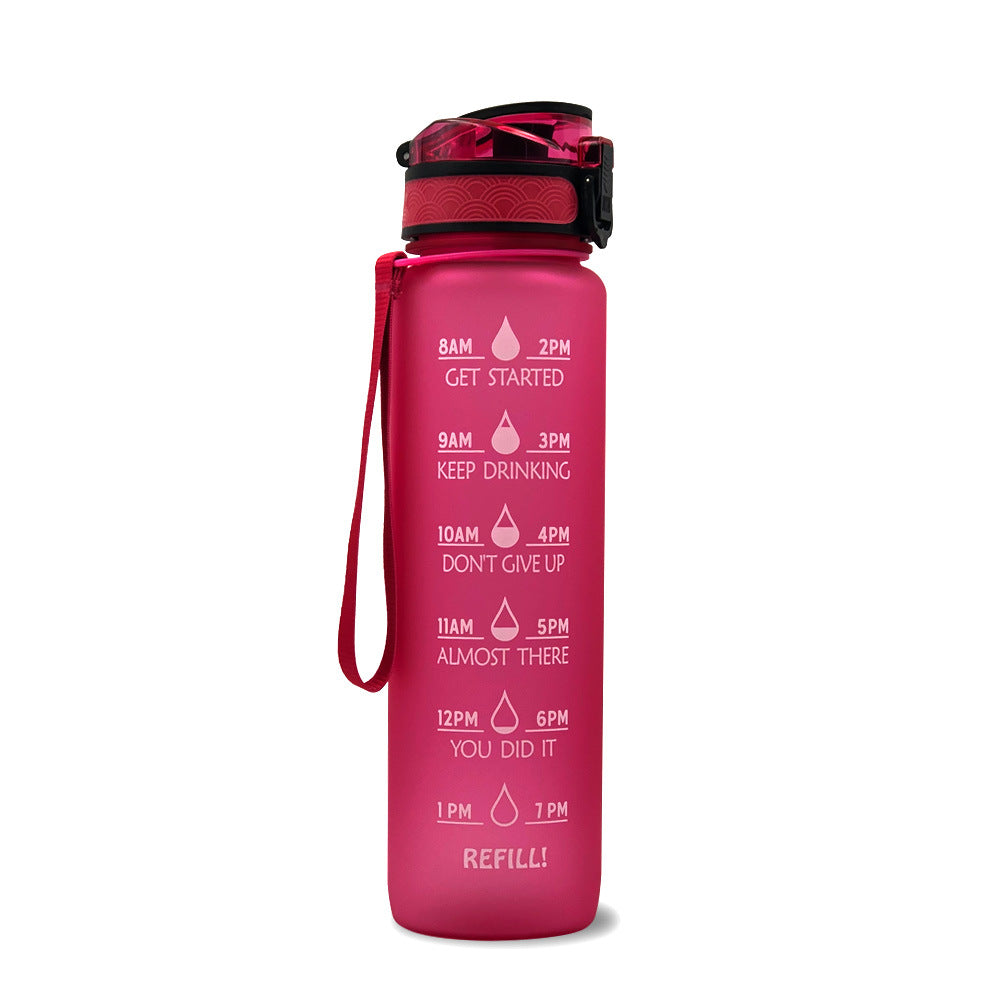 Motivational Water Bottle 1L with Time Tracker – Perfect for Hydration at Work and During Workouts