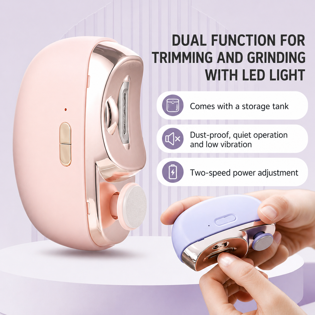 Nail Care | Nail Clipper | 3-in-1 Cutting Filing Polishing | NailEase