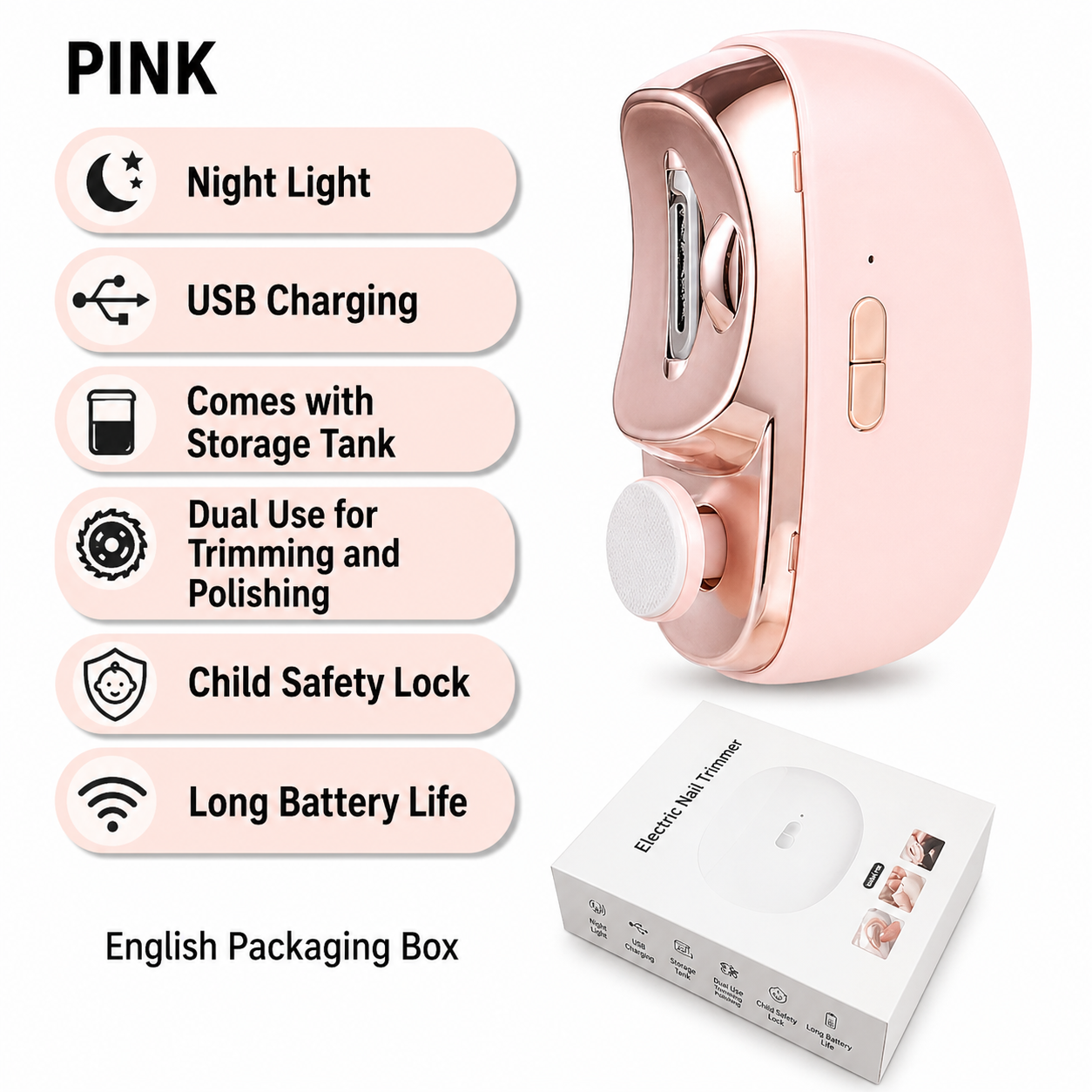 Nail Care | Nail Clipper | 3-in-1 Cutting Filing Polishing | NailEase