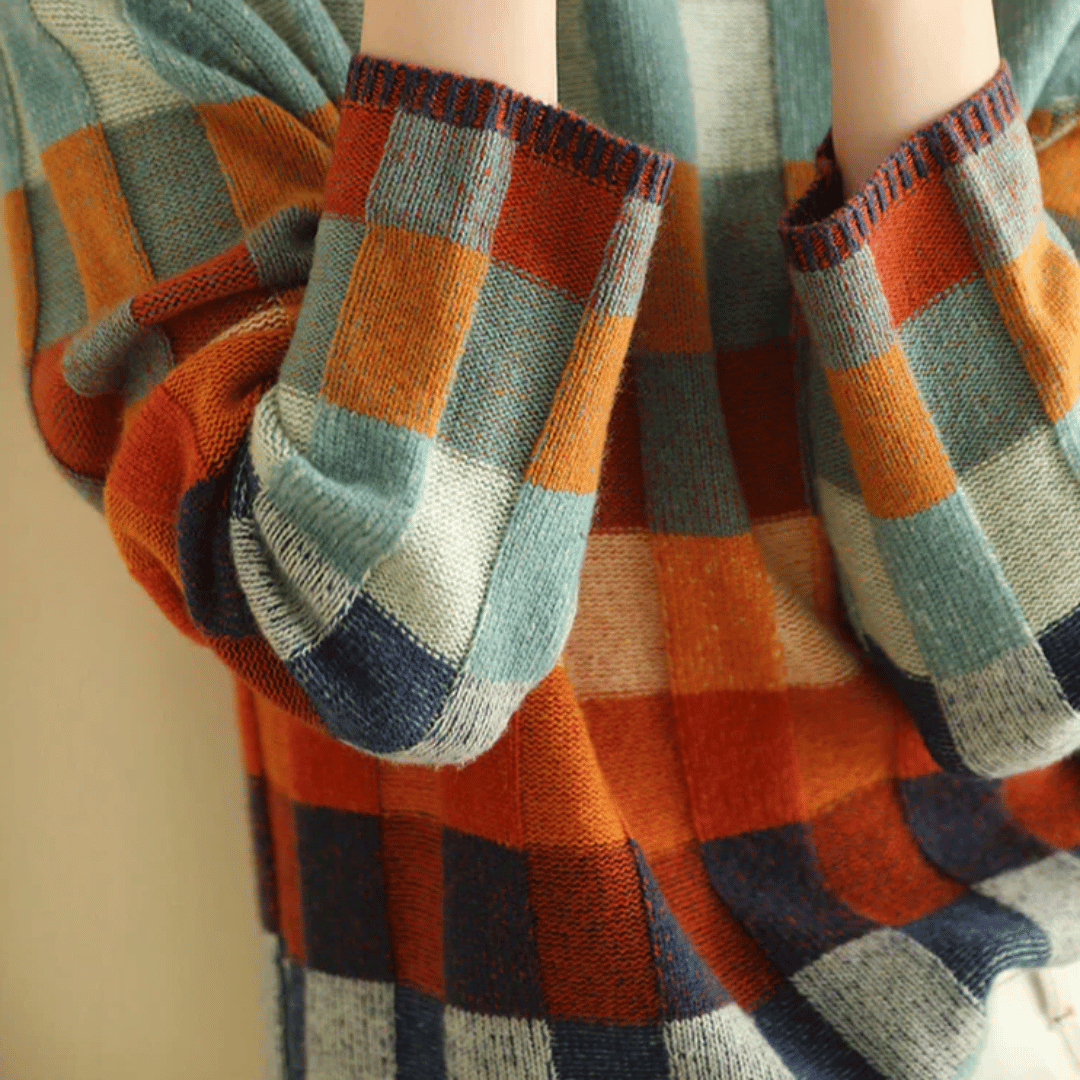 Image of Nancy | Women's Turtleneck Color Block Sweater