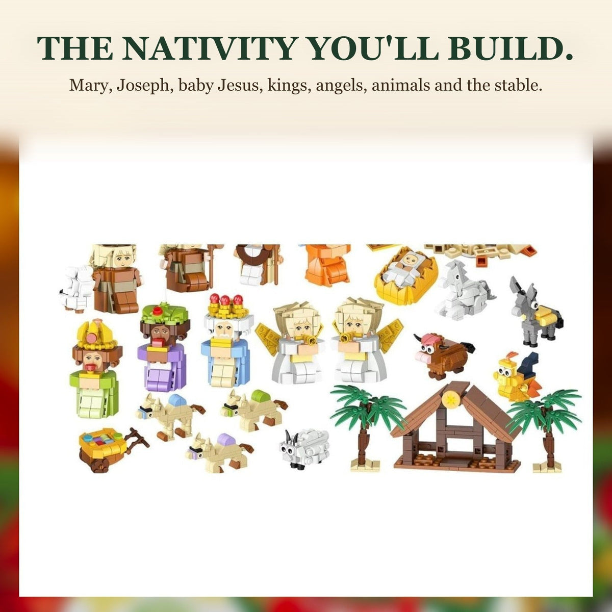 Nativity Scene Brick Advent Calendar, 1495 Pieces in 24 Numbered Boxes