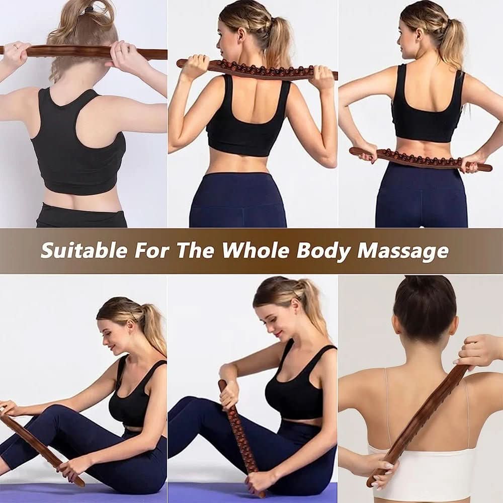 Natural Gua Sha Massage Tool Made of Wood - Ergonomic and Portable for Improved Circulation and Muscle Relaxation