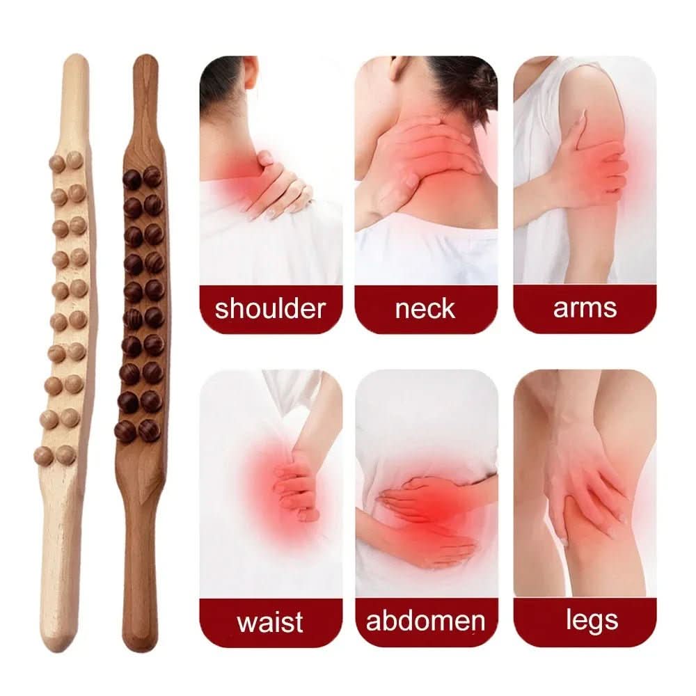 Natural Gua Sha Massage Tool Made of Wood - Ergonomic and Portable for Improved Circulation and Muscle Relaxation